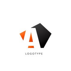 Initial Letter A logo icon. Vector design concept abstract techno geometrical shape with negative letter A logo icon.