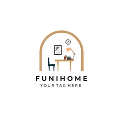 furnhome graphic vector color logo illustration design