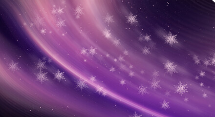 Fototapeta premium Dark neon abstract winter background with snowflakes. Smooth lines, snowflakes in motion. Winter snowy Christmas abstract background.