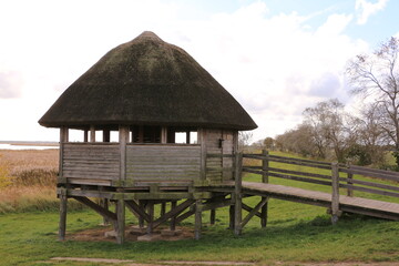 Beobachtungsstation am Ufer des Barther Bodden bei Zingst