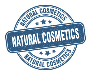 natural cosmetics stamp. natural cosmetics label. round grunge sign