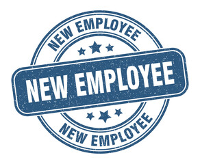 new employee stamp. new employee label. round grunge sign
