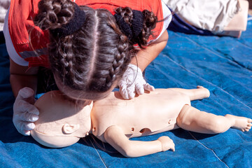 Baby CPR dummy rescue breathing first aid training