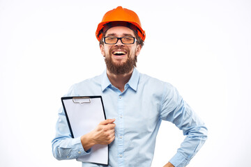 Working man with documents engineer industry construction professionals