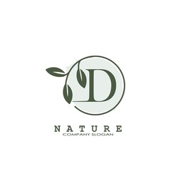 D Letter Nature Floral Logo