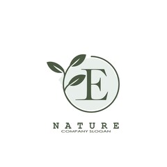 E Letter Nature Floral Logo