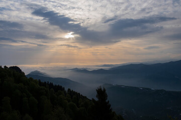 sunset in the mountains
