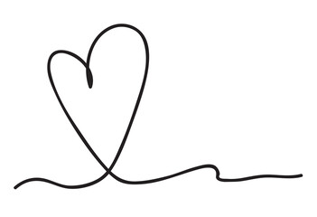 Heart. Abstract love symbol. Continuous line art drawing vector illustration