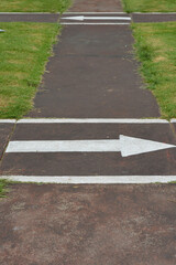 Arrow in walkway in the park