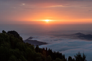 sunset in the mountains