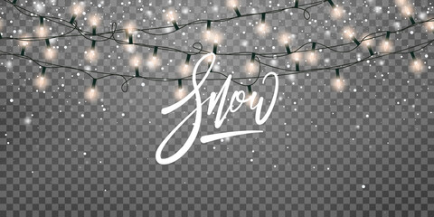 Snow holiday winter background. Winter holiday scene. Realistic snow transparent overlay