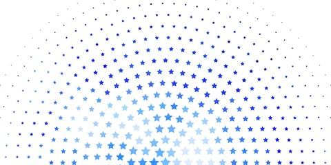 Light BLUE vector background with small and big stars.