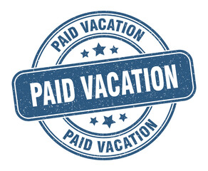 paid vacation stamp. paid vacation label. round grunge sign