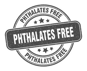 phthalates free stamp. phthalates free label. round grunge sign