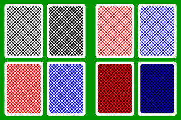 Playing Card Back Designs - grid pattern, vector set,