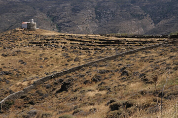 Andros island Landscapes.Cyclades Greece.  