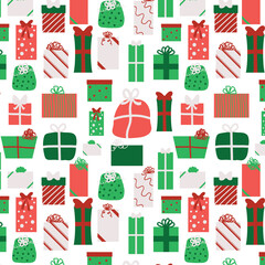 Presents Under the Tree gift wrapped boxes pattern