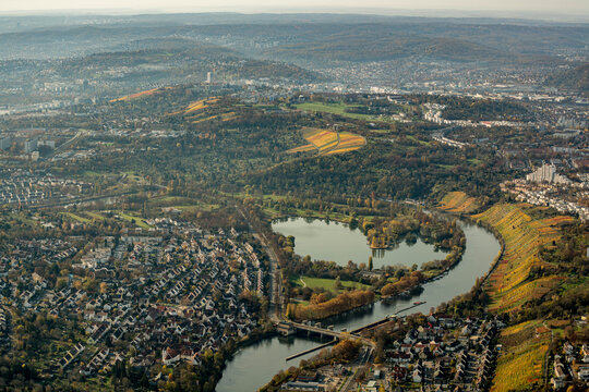 Luftaufnahme Weinberge im Herbst in Stuttgart
