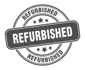 refurbished stamp. refurbished label. round grunge sign