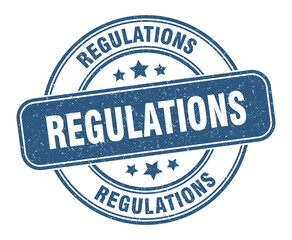 regulations stamp. regulations label. round grunge sign
