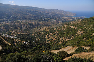 Fototapeta na wymiar Andros island Landscapes.Cyclades Greece. 