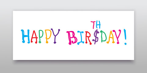 Happy birthday greeting phrase spelled with misspelling