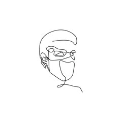 continuous line drawing face simple and clean