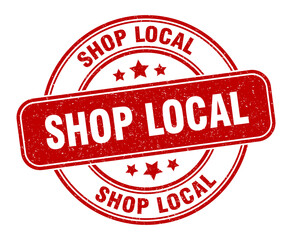 shop local stamp. shop local label. round grunge sign