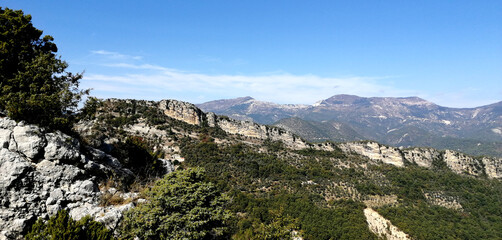 Fototapeta na wymiar Beautiful mountain panorama at l'Estéron 8