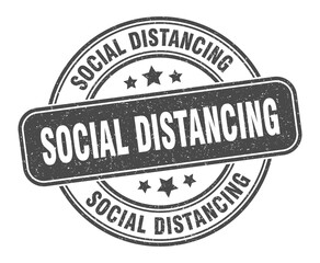 social distancing stamp. social distancing label. round grunge sign