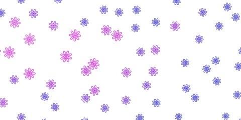 Light Pink, Blue vector natural layout with flowers.