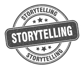 storytelling stamp. storytelling label. round grunge sign