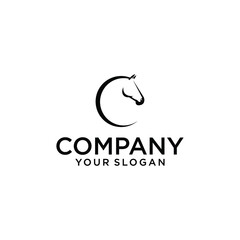 Black horse logo, with the initials C