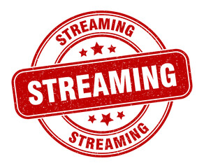 streaming stamp. streaming label. round grunge sign