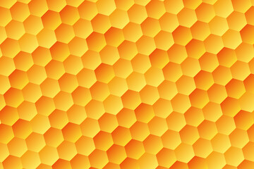 Yellow, orange honeycomb, hexagon, illustration, background, design for business, illustration, web, landing page, wallpaper.