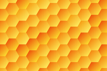 Yellow, orange honeycomb, hexagon, illustration, background, design for business, illustration, web, landing page, wallpaper.