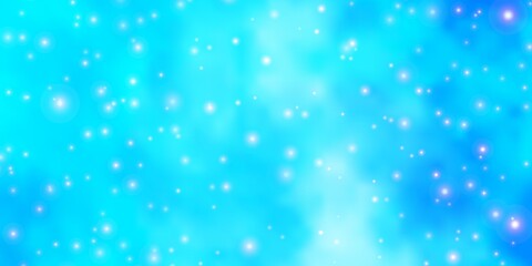 Light BLUE vector pattern with abstract stars.