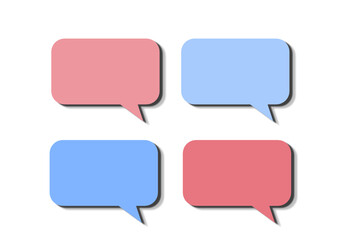 set of colorful speech bubbles