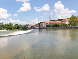 Fototapeta premium Lech weir in Landsberg am Lech in Bavaria 