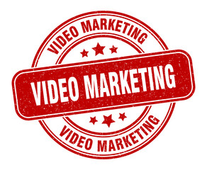 video marketing stamp. video marketing label. round grunge sign