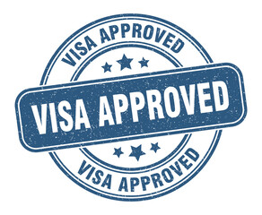 visa approved stamp. visa approved label. round grunge sign