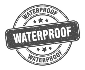 waterproof stamp. waterproof label. round grunge sign