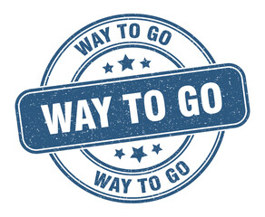 way to go stamp. way to go label. round grunge sign