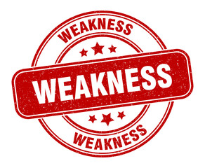weakness stamp. weakness label. round grunge sign
