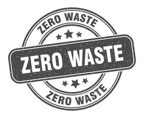 zero waste stamp. zero waste label. round grunge sign