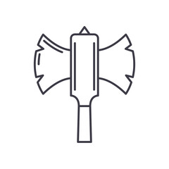 Ax hammer icon, linear isolated illustration, thin line vector, web design sign, outline concept symbol with editable stroke on white background.