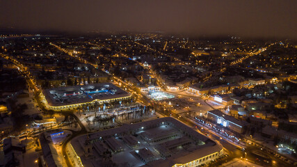 Obraz premium The sleeping city from a height looks like someone mysterious