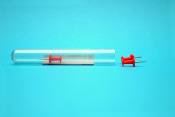 Test tube and blood analysis.