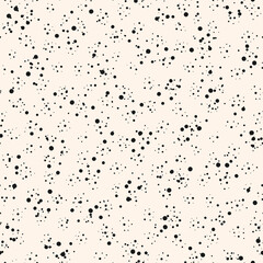 Abstract random dots seamless pattern. Vector minimal monochrome background. Simple minimalist black and white texture with small chaotic dot, spots, circles, splatter. Dirty grunge repeated pattern