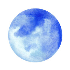 Watercolor abstract blue sphere